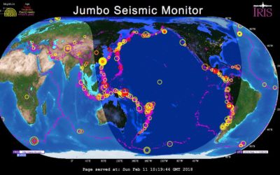 IRIS Seismic Monitor – Karte mit aktuellen Erdbeben